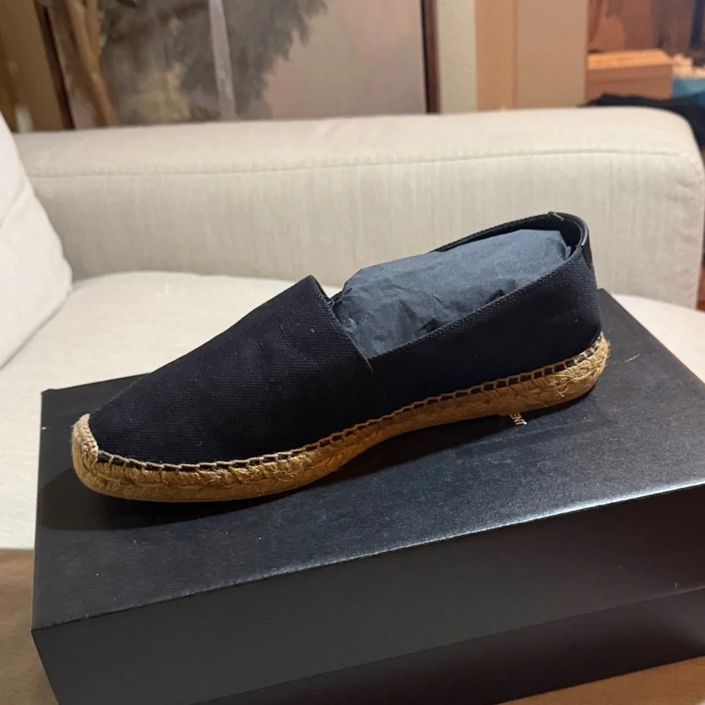 Saint Laurent Black Canvas Loafers - Picture 3 of 7
